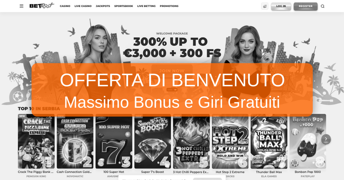 Benvenuto su BetRiot Casino